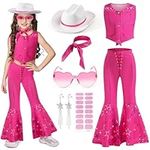 Latocos 8 PCS Cowgirl Costume Girls