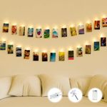 Kolpop 30LED Photo Clip String Lights, 3M Photo Peg Fairy Lights Indoor with 15 Clips Battery Powered Cooper Wire Hanging String Photo Display for Bedroom Birthday Wedding Party Christmas