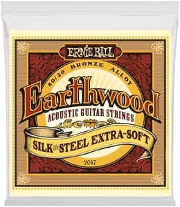 Ernie Ball Earthwood Silk and Steel Extra-Soft Acoustic Guitar Strings, 10-50 Gauge (P02047)