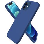 ORNARTO Compatible with iPhone 12 Case 6.1 and iPhone 12 Pro Case, Slim Liquid Silicone 3 Layers Full Covered Soft Gel Rubber Case Cover 6.1 inch-Royal Blue