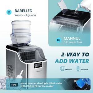 EUHOMY Countertop Ice Maker – 24kg Daily Capacity