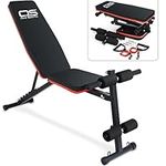 Adjustable Weight Bench - Utility Incline Decline Flat Foldable Bench Press sit up for Full Body Workout Home Exercise Gym Equipment – 7 Adjustable Positions & 2 Training Straps