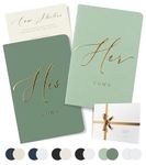 ARTESORI Wedding Vow Book for Her & Him, Soft Touch, Gold Foil Engraving, 28 Lined Pages, Wedding Vow Books His and Hers, Wedding Essentials, Wedding Registry Ideas, His and Hers Gifts [Mint & Sage]