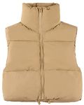 Hotexy Women's Winter Crop Vest Lightweight Sleeveless Warm Outerwear Puffer Vest Padded Gilet