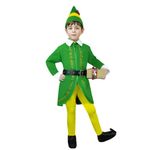 Budby The Elf Costume Kids is Green Elf halloween Cosplay Family Christmas Party（L)