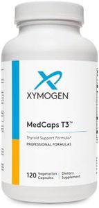 XYMOGEN MedCaps T3 - Thyroid Support Formula with Vitamins + Herbs - Selenium, Zinc, Vitamin E + C, Ashwagandha, Guggul Extract, and Iodine Supplement (120 Capsules)