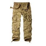 Jessie Kidden Men's Cargo Combat Work Multi-Pocket Pants with 8 Pockets,Casual Trousers #7533 Khaki-32