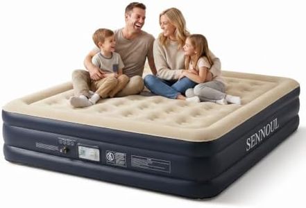 SENNOUL King Size Air Mattress with Built in Pump - Upgraded Blow Up Bed, 2 Mins Quick Self Inflatable/Deflation, 18"/750lbs Max, Strong Support,No Leakage,No Odor,for Home,Guests,Camping,Travel