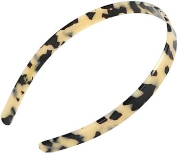 Ivory Tortoise Headband for Women, France Luxe 1/2" Ultracomfort, Flexible Fit Plastic Headband with Gentle Teeth, Comfortable, All-Day Hold, Ivory Tokyo