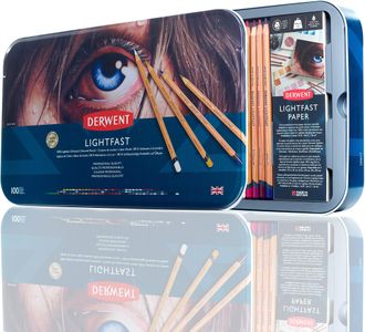 Derwent Lightfast Colored Pencils, 100-Tin Set – Professional Quality