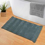 Democracy Homes Door Mats for Home Entrance, Anti Slip Floor Mat for Living Room, Super Absorbent Mats with Machine Washable, 40 X 60 cm, Storm Blue, Rectangular Rib Twill