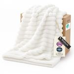 Bedsure Throw Blankets Room Decor - Women Birthday Gift, Soft Fluffy Fleece Cozy Fuzzy Plush Warm White Blanket for Couch Sofa Bed, Bedroom Livingroom Decor, Gifts for Friends, 50x60