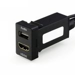 Timloon HDMI Socket Mount Cable +USB Audio Input Audio Relay Use for Toyota(Type A)