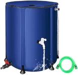 FAMIROSA 50 Gallon / 200L Collapsible Rain Barrel, Foldable PVC Rain Barrels to Collect Rainwater from Gutter, Portable Water Storage Tank Container with Hose Spigot, Water Catcher Collector Blue