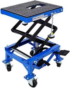 CuisinSmart Motorcycle Lift Table Dirt Bike Stand for Maintenance Dirt Bike Stand 300 lbs Heavy Duty Lift Table for Air Conditioner Electric Motors Home Garage Heavy Things,Stability,(Blue)