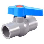 sourcing map Ball Valve, 25mm ID PVC Socket End Shut off Valve for Aquarium Setup, Sump Pump, Pool, Garden Sprinkler Gray Blue