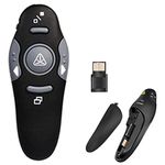 COSORO Wireless Presenter,2.4GHz Wireless USB PowerPoint Remote Control Presentation Clicker with Red Laser Pointer,for PPT/Keynote/Prezi/OpenOffice/Windows/Mac OS/Android/Linux- Up to 15 m Range