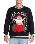 Tipsy Elves Men's Christmas Yuletide Tassels Light Up Ugly Christmas Sweater Size X-Large