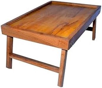 Generic Alivealley Laptop Tray Desk | Adjustable Bed Serving Tray Breakfast Table with Folding Legs | Perfect for Sofa and Bed Use | Large Size 18"" x 13"" (Brown), lep_desk01