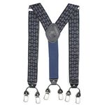 PELUCHE Blood Diamond Black & Blue Y Back 6 Clips Suspender (Strap Width- 3.5cm)