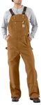 Carhartt Mens Loose Fit Firm Duck Bib Overall, Carhartt Brown, 36W x 32L