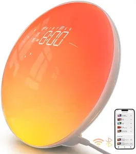 Dekala Smart Sunrise Alarm Clock, App Control, Bluetooth Speaker w/White Noise Sound Machine, Wake up Light Sunlight Sunset Lamp, Night Light for Bedrooms, Alarms for Heavy Sleepers Kids & Adults