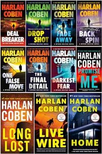 Myron Bolitar Series 11 Books Set By Harlan Coben (Deal Breaker, Drop Shot, Fade Away, Back Spin, One False Move, The Final Detail, Darkest Fear, Promise Me, Long Lost, Live Wire, Home)