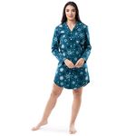 Fruit of the Loom Women's Flannel Sleep Shirt, Snowflake, 4X