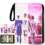 YCTEC Soccer Card Binder with 50 Removable Sleeves, Trading Card Holder Fits 400 Football Cards, Double-Sided Cards Holder with Zipper 3-Ring Card Album for Sports Football Card Sleeves Protectors