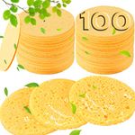 100 Count Compressed Facial Sponges- 100% Natural Cellulose Face Sponge for Estheticians Professional Cosmetic Spa Sponges for Face Cleansing, Massage, Pore Exfoliating, Mask, Removal