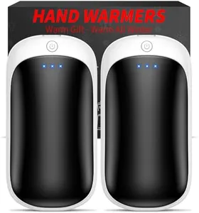 2 Pack Hand Warmers Rechargeable, Portable Electric Hand Warmers Reusable, USB 2 in 1 Handwarmers, Outdoor/Indoor/Warm Gifts for Men Women Kids (White Black&White Black*2)