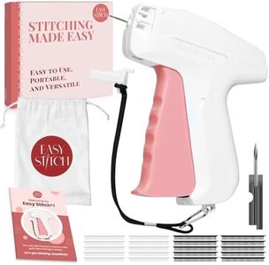 Stitch Gun for Quick Clothing Fixes, Tagging, Sewing and Quilting - Tagging Gun for Clothing Includes Instruction Manual, Drawstring Bag, 1000 Black & 1000 White Fasteners (5mm) - by Easy Stitch