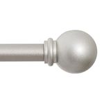 Kenney KN71609 5/8” Chelsea Ball Decorative Window Curtain Rod, 48-86", Champagne Silver