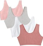 Fruit of the Loom Women's Built Up Tank Style Sports Bra, Dust/White/Blush/Grey Heather, 46