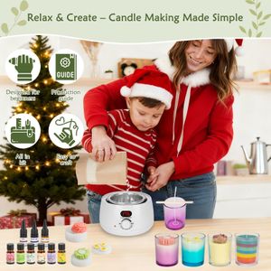 ZEROMX Candle Making Kit – 1200g Wax, DIY Craft Set
