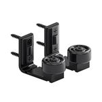 Wolfbird Adjustable Sliding Door Floor Guide, Universal Style,Wall Mounted Barn Door Floor Guide Roller Bottom Bracket, Suitable Door Thickness 2.5cm-6cm, Black（2PCS)