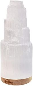 Himalayan Glow WBM Selenite Crystal Lamp 20cm, Moroccan Crystal Skyscraper Lamp, Crystals and Healing Stones for Healing and Meditation