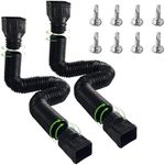 SENJUNSAFE 2pack Gutter downspout expansion Flexible, downspout gutter extension, gutter extension line, downspout expansion, downspout expansion shunt can be expanded from 21 to 60 inches - black