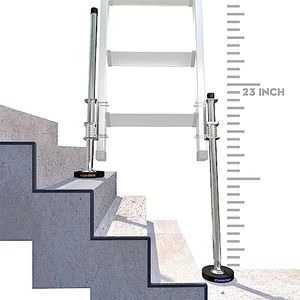 KARRYTON 23" Ladder Levelers for Type II,I and IA Extension Ladders up to 32’,with Anti-Slip Threaded and Adjustable Extension Ladder Legs for Stairs and All Surfaces - Extented Version（23"）