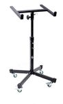 Studio Mixer Stand DJ Cart by GRIFFIN | Rolling Standing Rack On Casters with Adjustable Height | Portable Turntable Holder | Mobile Mount For Digital Drum Machine, Mixing Audio Gear & Music Equipment