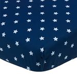 Gerber Baby Boys Girls Neutral Newborn Infant Baby Toddler Nursery 100% Cotton Fitted Bedding Crib Sheet, Stars Blue, 28" x 52"