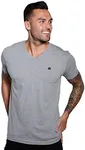 INTO THE AM V Neck T Shirts Men Fitted Casual Essential Basic Undershirt Sleep Vneck Tshirt for Guys (Grey, XX-Large)