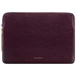 Comfyable Slim Protective Laptop Sleeve 13-13.3 inch Compatible with 13 inch MacBook Pro & MacBook Air, PU Leather Waterproof Computer Case Cover Carrying Bag for Mac, Berry Brown