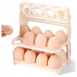 Styleys Egg Storage Box Refrigerator Side Door 24 Egg Storage Box 3 Layer Egg Grid Drop-Resistant Egg Holder Folding Egg Holder (Folding Egg Box)