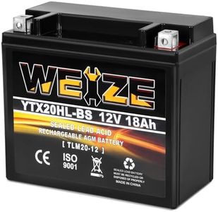 Weize YTX20HL-BS Battery, High Performance - Maintenance Free - Sealed AGM ETX20HL BS Motorcycle Battery
