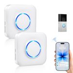 Smart Wireless Doorbell Chime, 2 Pack Doorbell Extender with Receivers - Compatible with Ring & Blink & Google Nest Video Doorbell, 2.4G WiFi, No Wiring Needed, Door Chime for Home