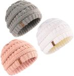 FURTALK Baby Beanie Winter Soft Warm Knit Hat 3 Pack Infant Toddler Slouchy Caps