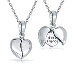 Personalized BEST FRIENDS BFF Angel Wing Heart Shape Locket Necklace Pendant Teen Women .925 Sterling Silver Custom Engraved