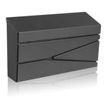 Ydocabinit Wall Mount Mailbox, Large Capacity Mailbox for House, Galvanized Steel Rust-Proof Metal Post Box Drop， Mailboxes for Outside, 15.74"×9.84"×4.33", Black Modern Sleek Style