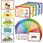 Coogam Sight Words Flashcards,220 Dolch Sightwords Game with Pictures & Sentences,Literacy Learning Reading Cards Toy for Kids 3 4 5 Year Old